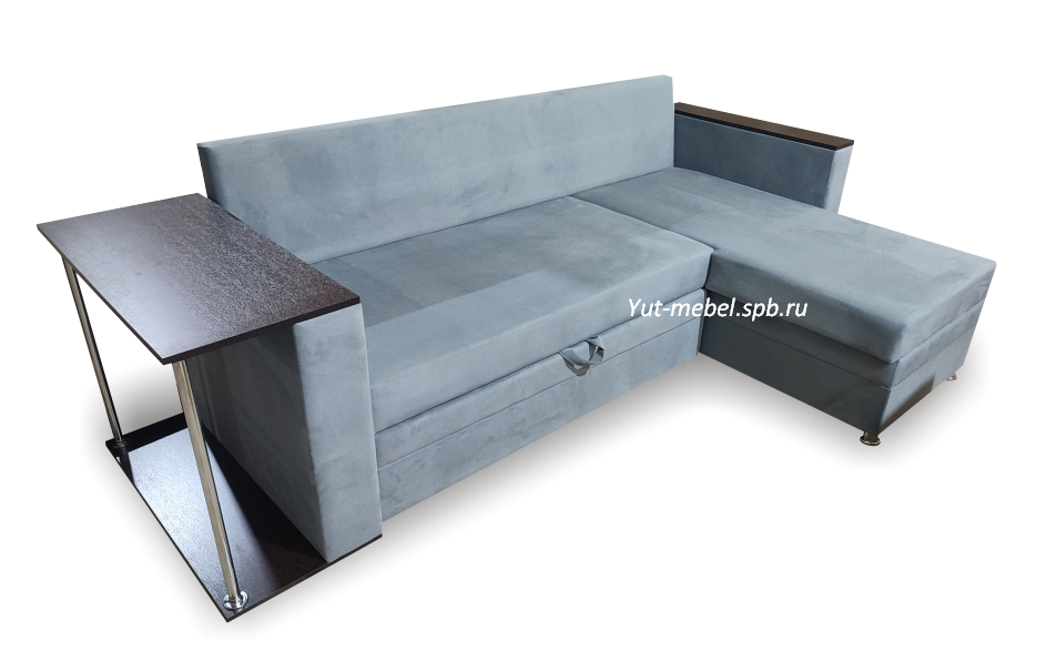 Угловой диван " Токио " серый велюр