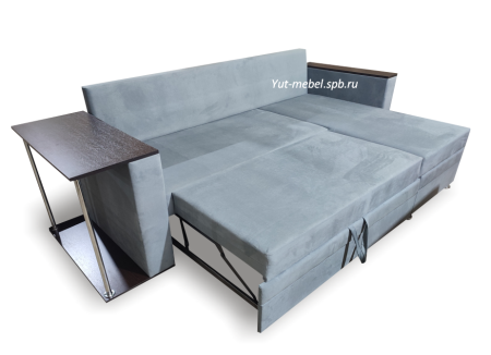 Угловой диван " Токио " серый велюр