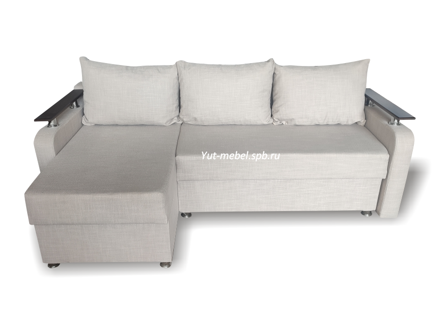 Угловой диван " Николь" бежевая рогожка