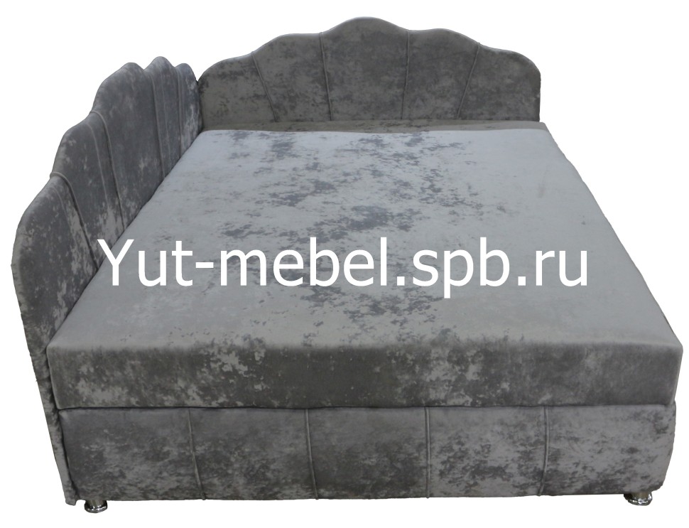 Тахта-кровать " Мишель Ракушка Г " блисс светло-серый
