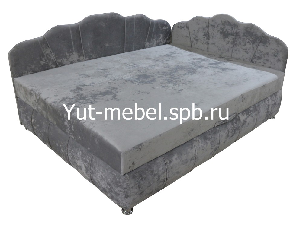 Тахта-кровать " Мишель Ракушка Г " блисс светло-серый
