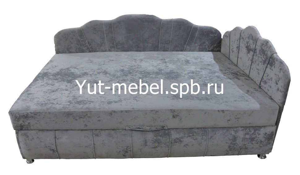 Тахта-кровать " Мишель Ракушка Г " блисс светло-серый
