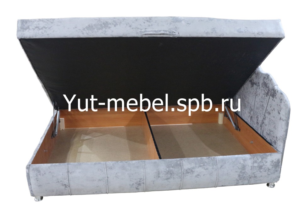 Тахта-кровать " Мишель Ракушка Г " блисс светло-серый