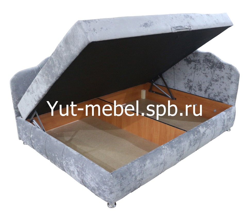 Тахта-кровать " Мишель Ракушка Г " блисс светло-серый