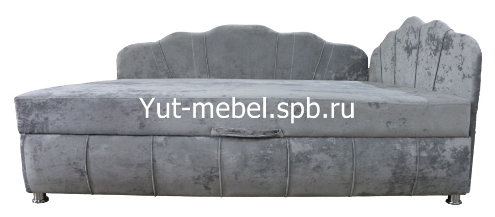 Тахта-кровать " Мишель Ракушка Г " блисс светло-серый