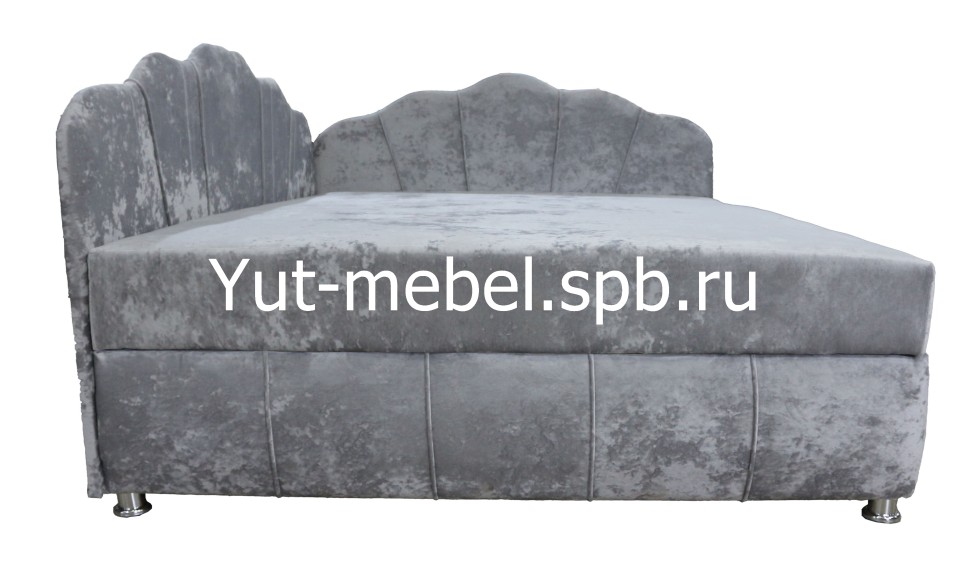 Тахта-кровать " Мишель Ракушка Г " блисс светло-серый