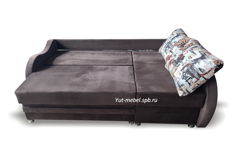 Угловой диван " Рига " коричневый велюр