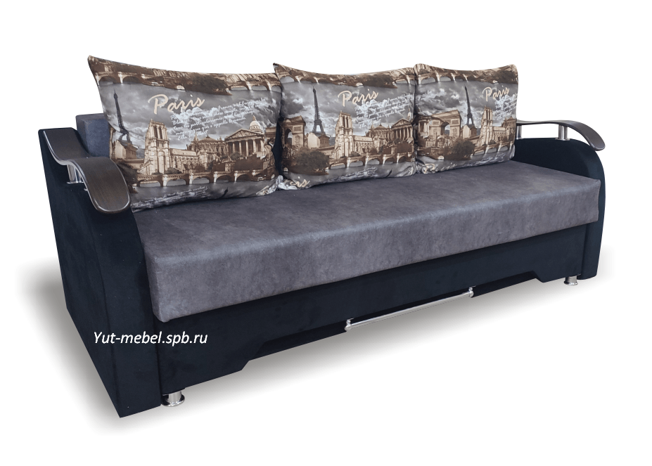 Евро-софа "Наполеон" серый велюр