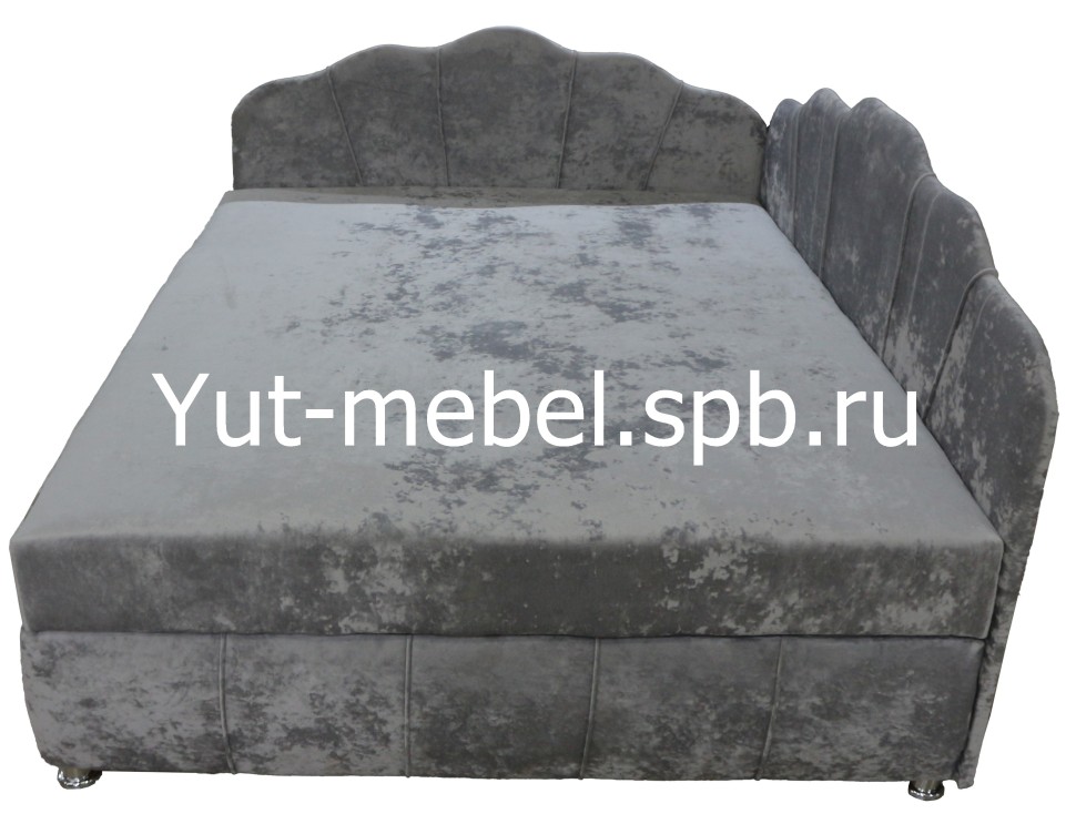 Тахта-кровать " Мишель Ракушка 7 " блисс светло-серый