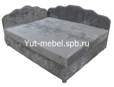 Тахта-кровать " Мишель Ракушка 7 " блисс светло-серый