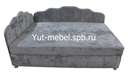 Тахта-кровать " Мишель Ракушка 7 " блисс светло-серый