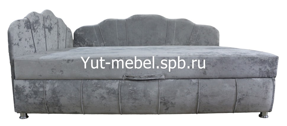 Тахта-кровать " Мишель Ракушка 7 " блисс светло-серый