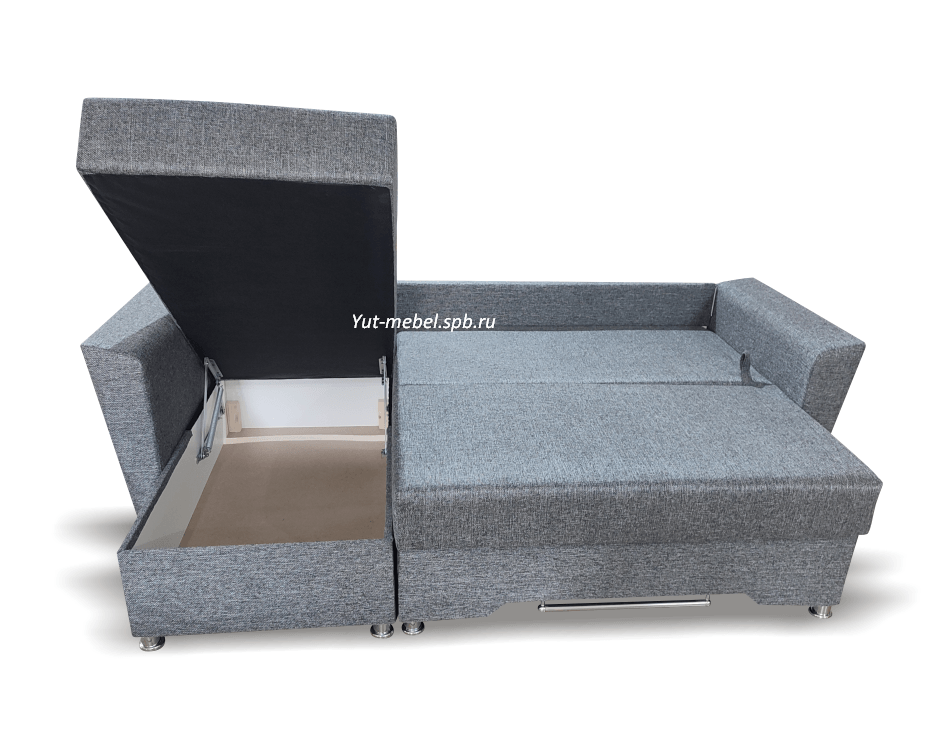 Угловой диван " Амстердам-2 " серая рогожка