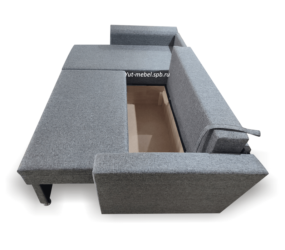 Угловой диван " Амстердам-2 " серая рогожка