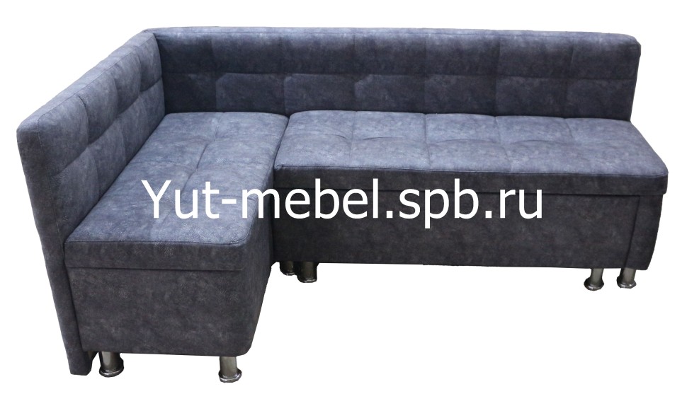 Кухонный уголок со спальным местом  серый велюр
