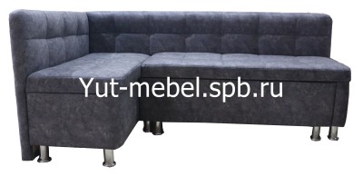 Кухонный уголок со спальным местом  серый велюр