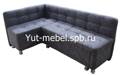 Кухонный уголок со спальным местом  серый велюр