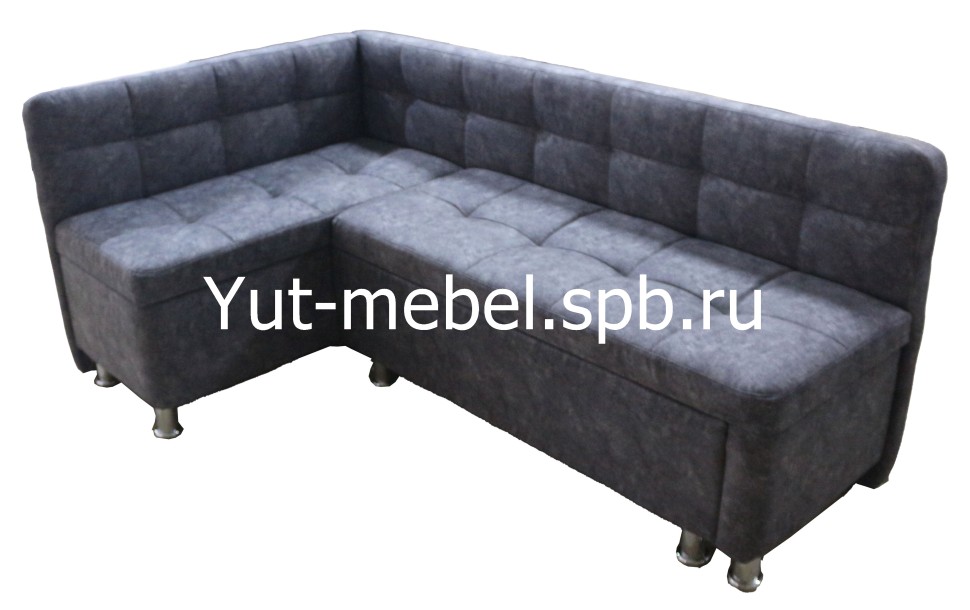 Кухонный уголок со спальным местом  серый велюр