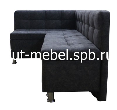 Кухонный уголок со спальным местом  серый велюр