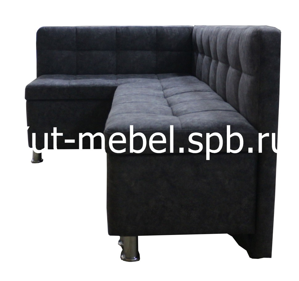 Кухонный уголок со спальным местом  серый велюр