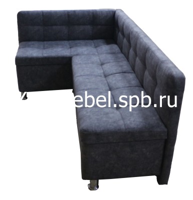 Кухонный уголок со спальным местом  серый велюр