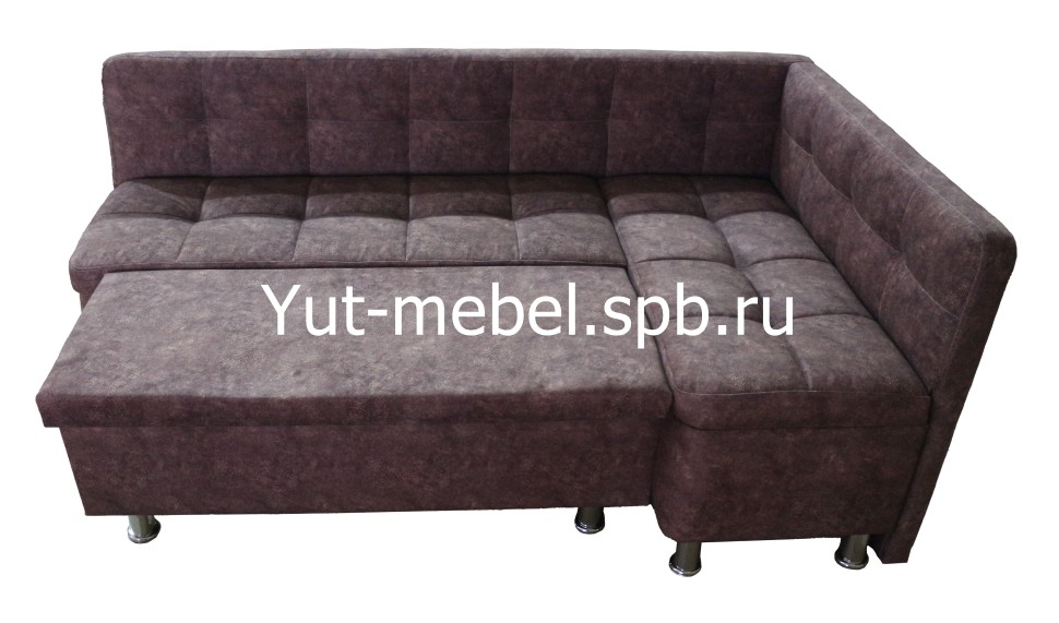 Кухонный уголок со спальным местом коричневый велюр