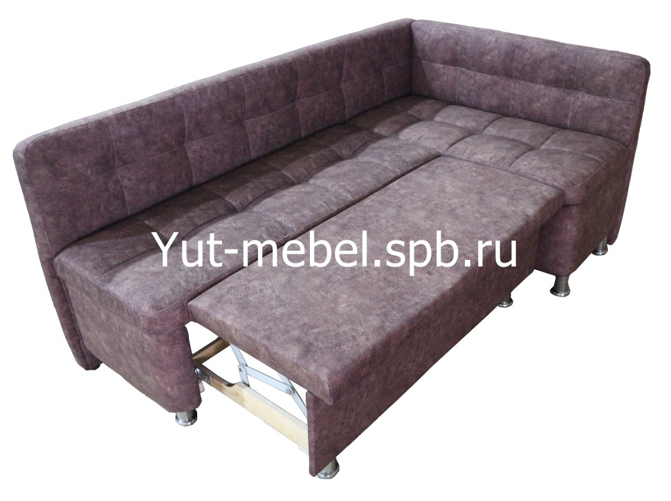 Кухонный уголок со спальным местом коричневый велюр