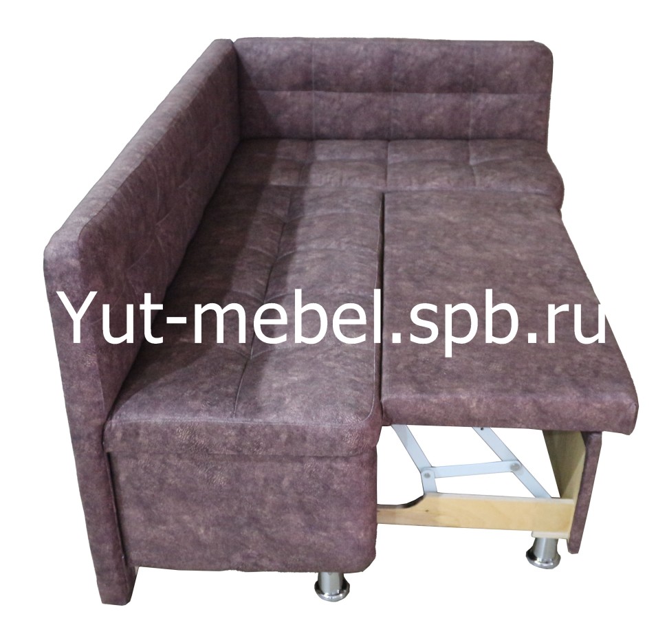 Кухонный уголок со спальным местом коричневый велюр