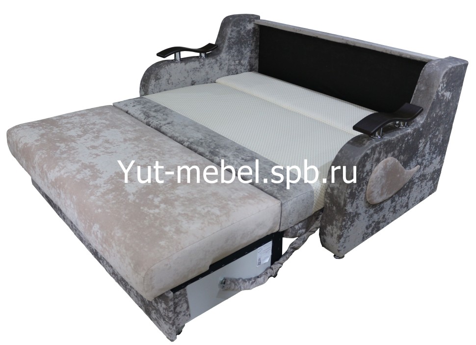 Выкатной диван-кровать  " Лондон-4" 1400*1900 бежево-коричневый блисс