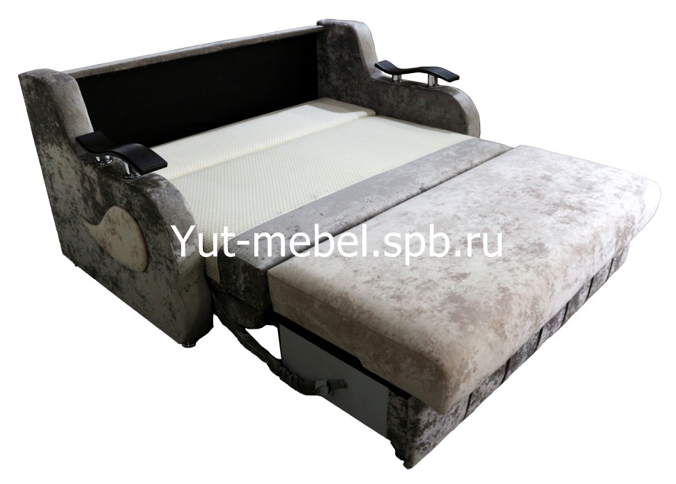 Выкатной диван-кровать  " Лондон-4" 1400*1900 бежево-коричневый блисс