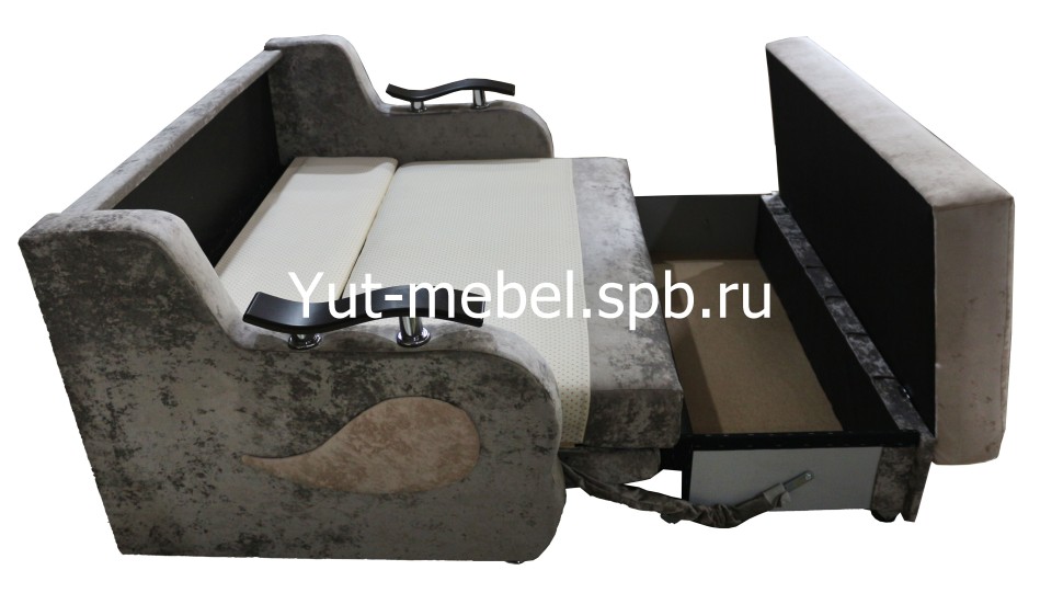 Выкатной диван-кровать  " Лондон-4" 1400*1900 бежево-коричневый блисс