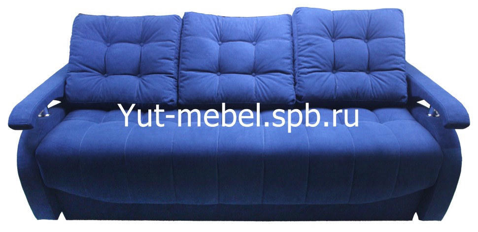 Евро-софа " Мэнфис"  темно-синий велюр
