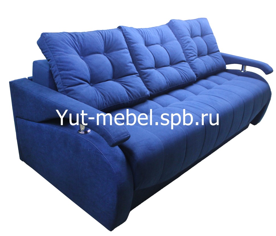 Евро-софа " Мэнфис"  темно-синий велюр