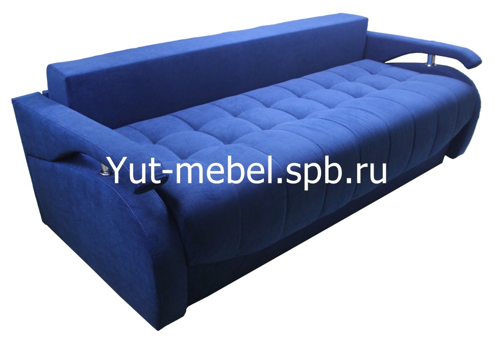 Евро-софа " Мэнфис"  темно-синий велюр