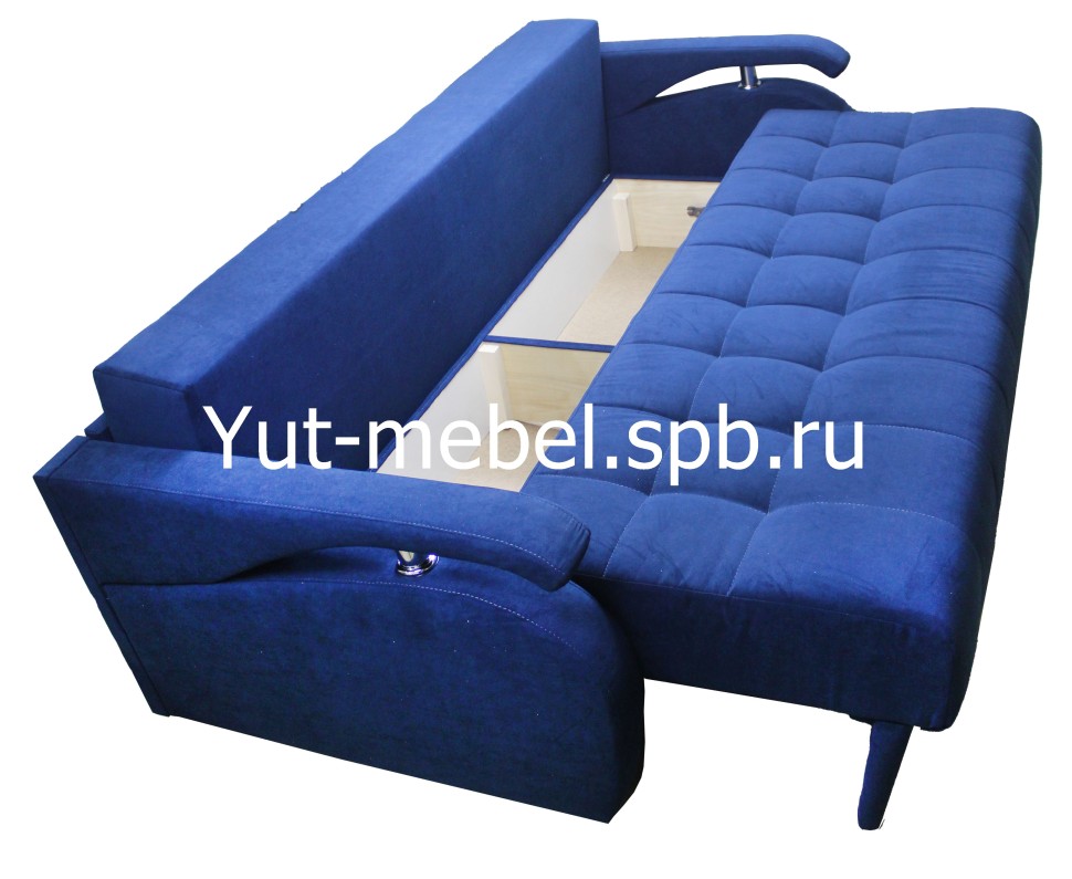 Евро-софа " Мэнфис"  темно-синий велюр