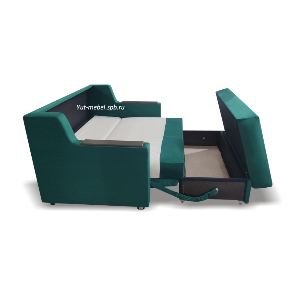 Выкатной диван   «Лондон - 1» 1400*1900 зеленый велюр