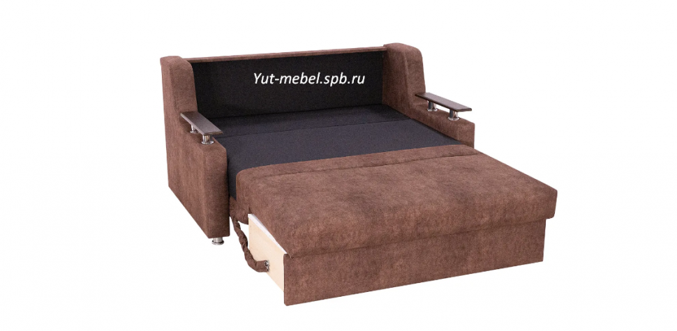 Выкатной диван " Санкт-Петербург " коричневый велюр