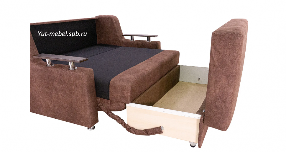 Выкатной диван " Санкт-Петербург " коричневый велюр