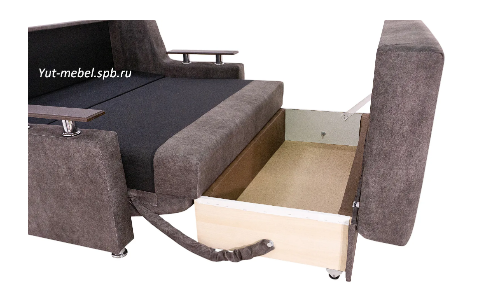 Выкатной диван " Санкт-Петербург " серый велюр