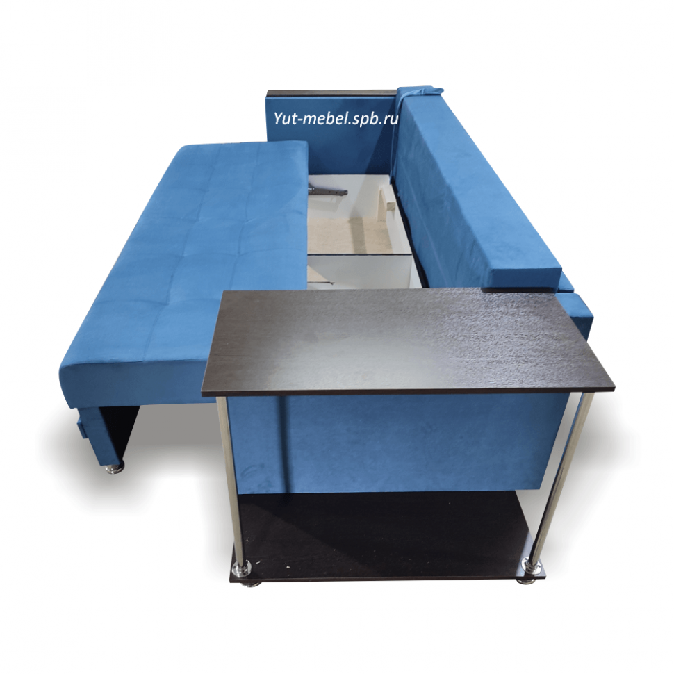 Еврософа " Гранд-2 " со столиком синий велюр