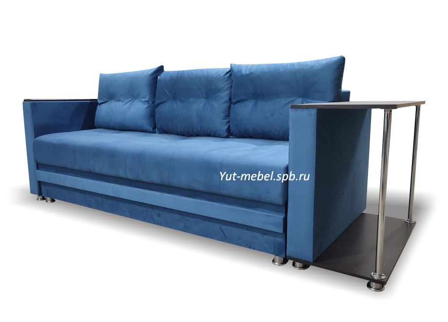 Еврософа " Гранд-2 " со столиком синий велюр