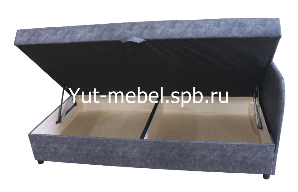 Угловая Тахта кровать " Глория " 900*1900 серая замша