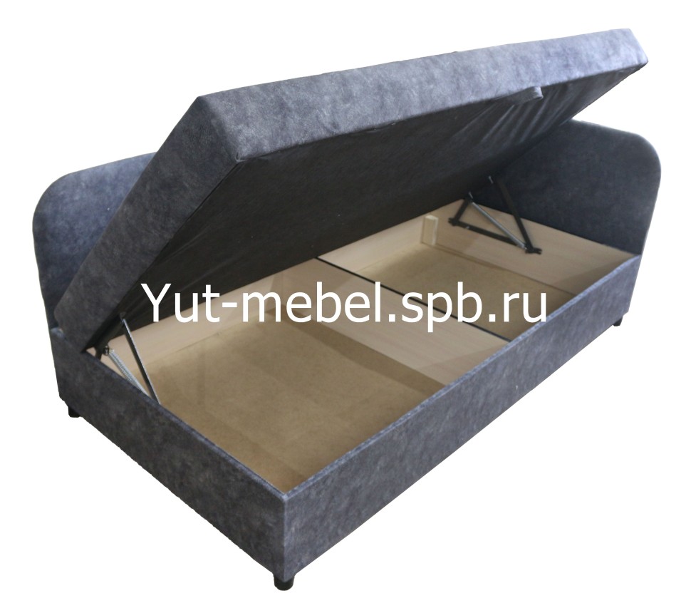 Угловая Тахта кровать " Глория " 900*1900 серая замша