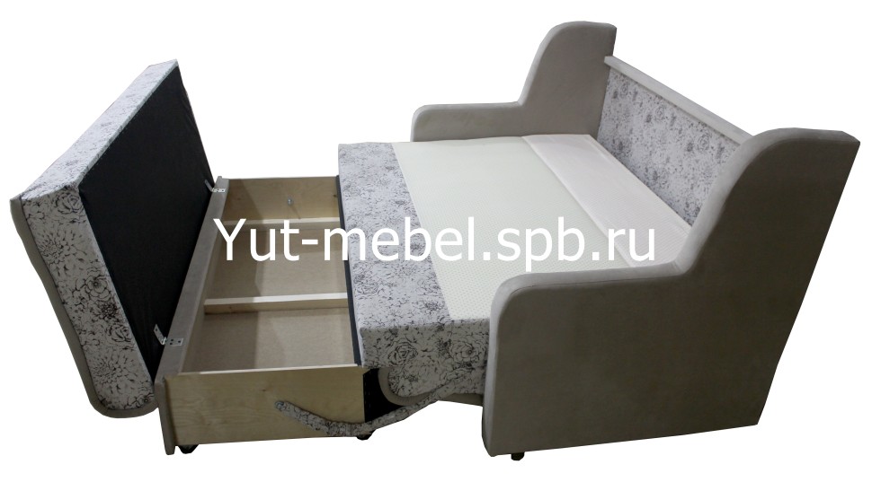 Выкатной диван-кровать " Верона " 1400*1900 пионы