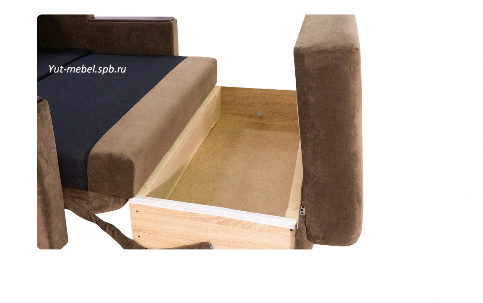 Диван выкатной " Лондон-2" 1400*1900  коричневый велюр