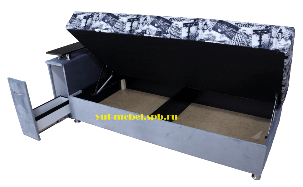 Тахта Марика 6 серый велюр