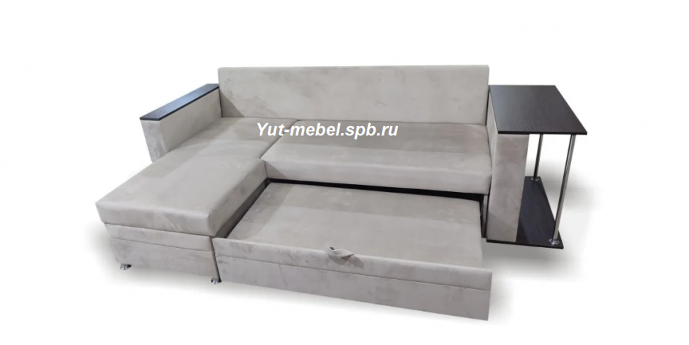 Угловой диван " Токио " бежевый велюр