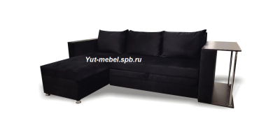 Угловой диван " Токио " черный велюр