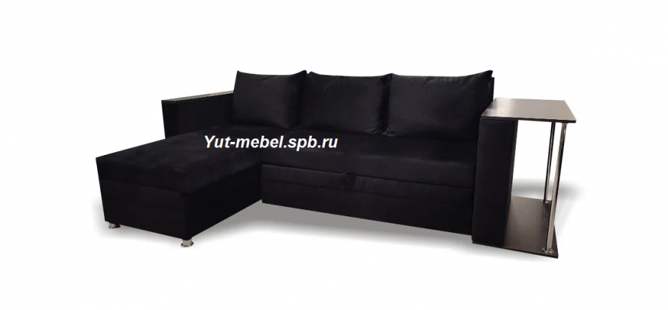Угловой диван " Токио " черный велюр