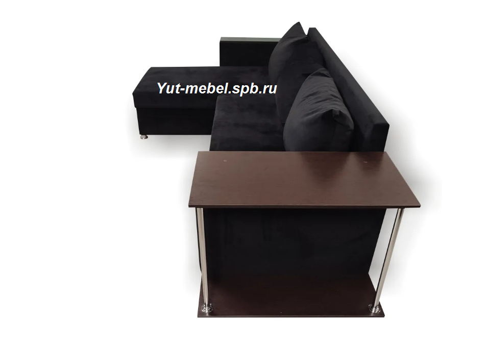 Угловой диван " Токио " черный велюр